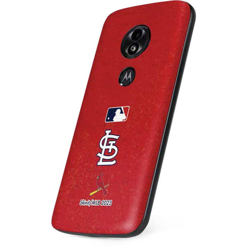 MLB St. Louis Cardinals - Solid Distressed Moto E5 Play Skin